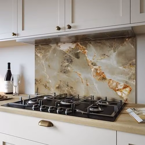 Wilsonart Aurora Gold Aluminium Kitchen Splashback Panel, W: 900 mm, H: 800 mm