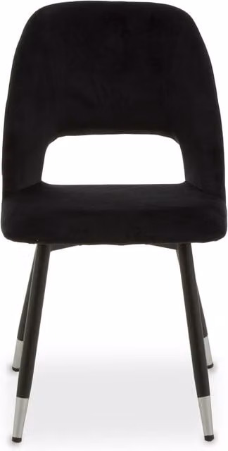 Interiors by Premier Orsina Warren Velvet Dining Chair in Black and Silver – 1