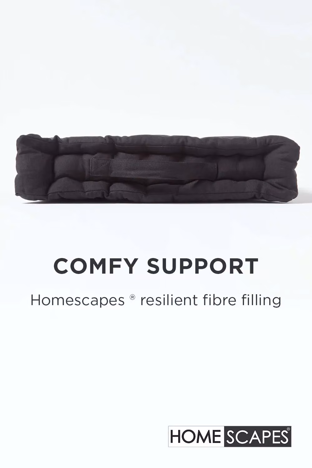 Homescapes Luxury Cotton Floor Cushion in Black, W/D/H: 50 x 50 x 10 cm – 3