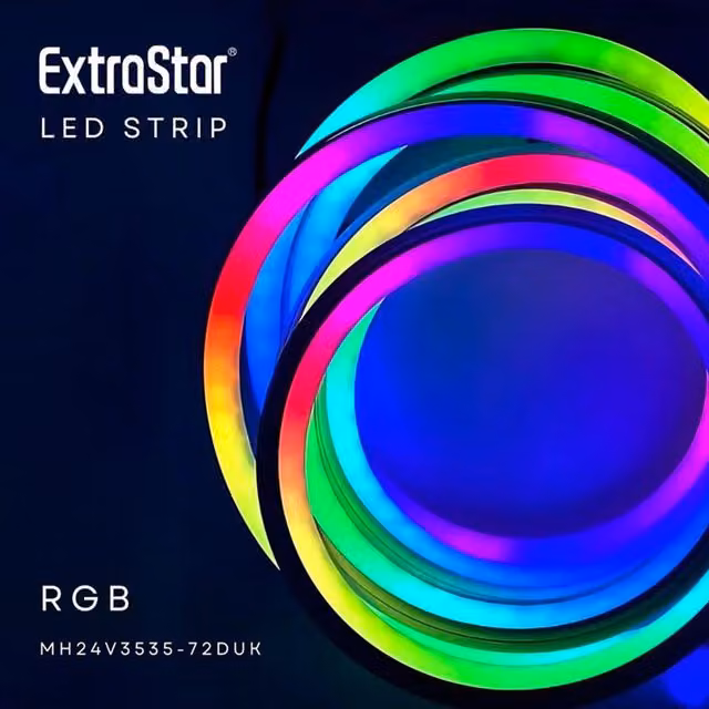 Livingandhome Neon Flex LED Strip Light with Remote Control and Power Adapter, White and Multicolour, IP65 Waterproof, Cuttable