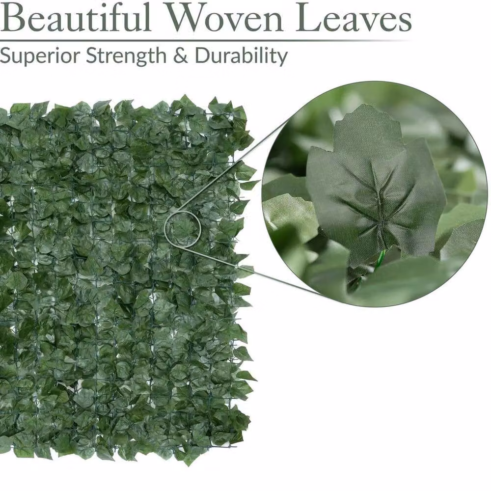 NESTLUNE Artificial Ivy Leaf Garden Privacy Fence Roll, Green, W: 100 cm, H: 60 cm – 2