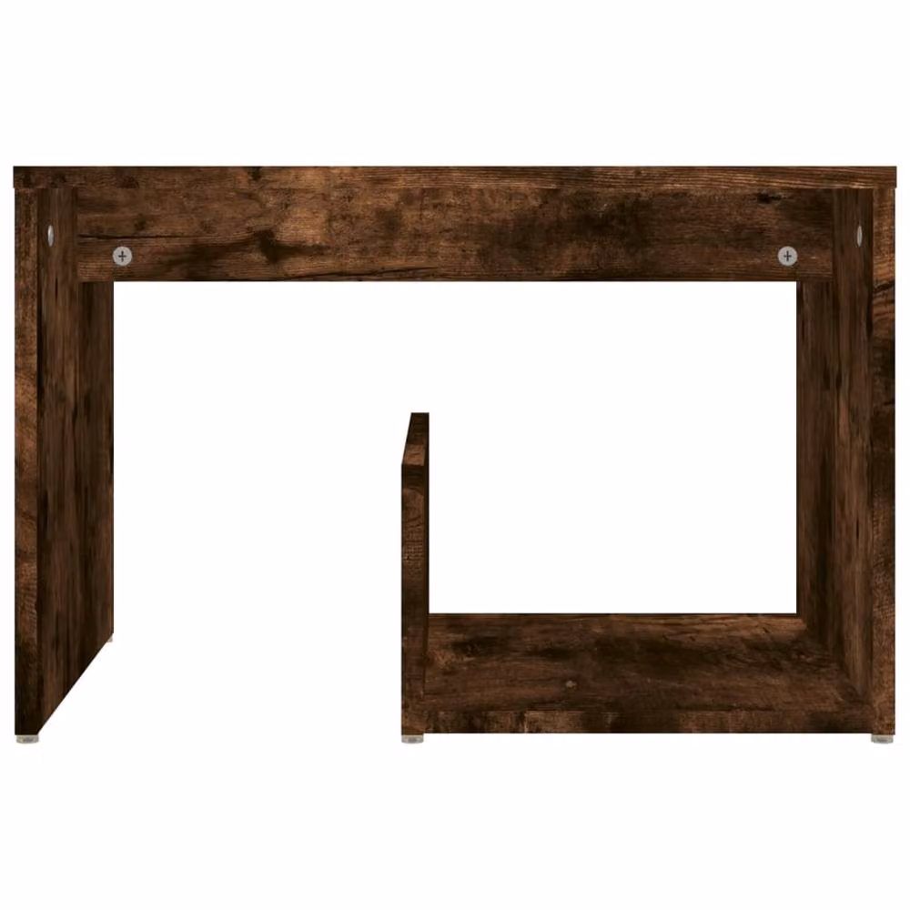 Berkfield Home Smoked Oak Side Table in Brown, W: 59 cm, D: 36 cm, H: 38 cm – 4