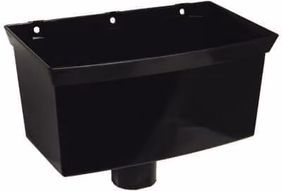FloPlast Universal Round or Square Downpipe Hopper in Black PVC