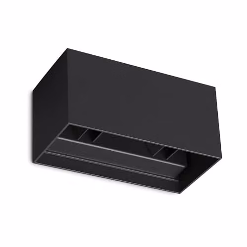 Netlighting Atom 4 Light LED Outdoor Up Down Wall Lamp, Black, 2100Lm, 3000K, IP54