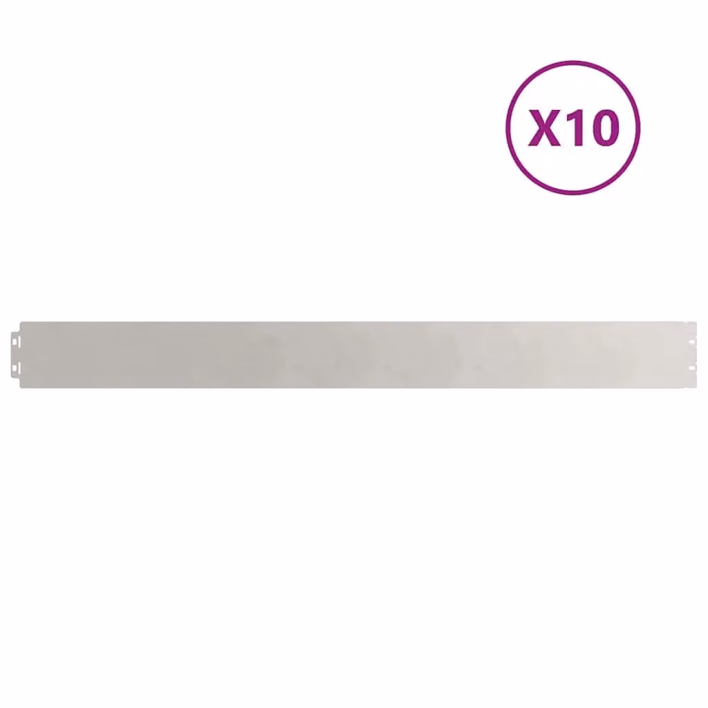 Berkfield Home Stainless Steel Lawn Edgings, Silver, 10 x 103 cm (10 pieces)