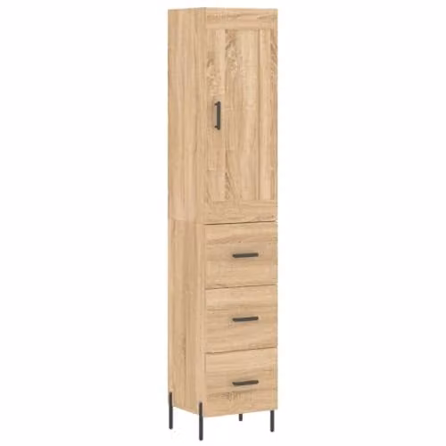 vidaXL Modern Highboard Sideboard in Sonoma Oak, Brown Storage Cabinet for Living Room, W/D/H: 180 x 33.9 x 34.5 cm