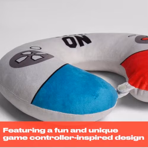 OHS U-Shaped Memory Foam Travel Neck Pillow for Adults and Kids in Light Grey and White – 4