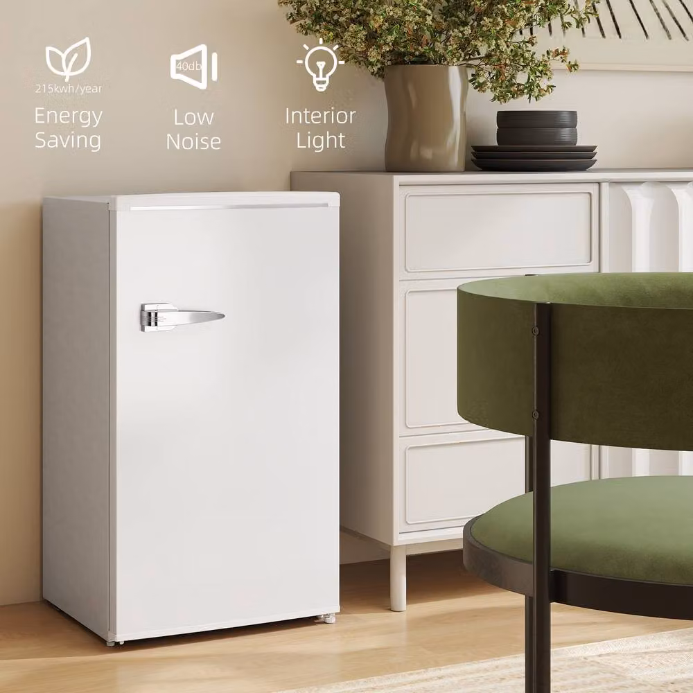 STILVORA Retro Fridge with Chiller Box, White, 85L – 5