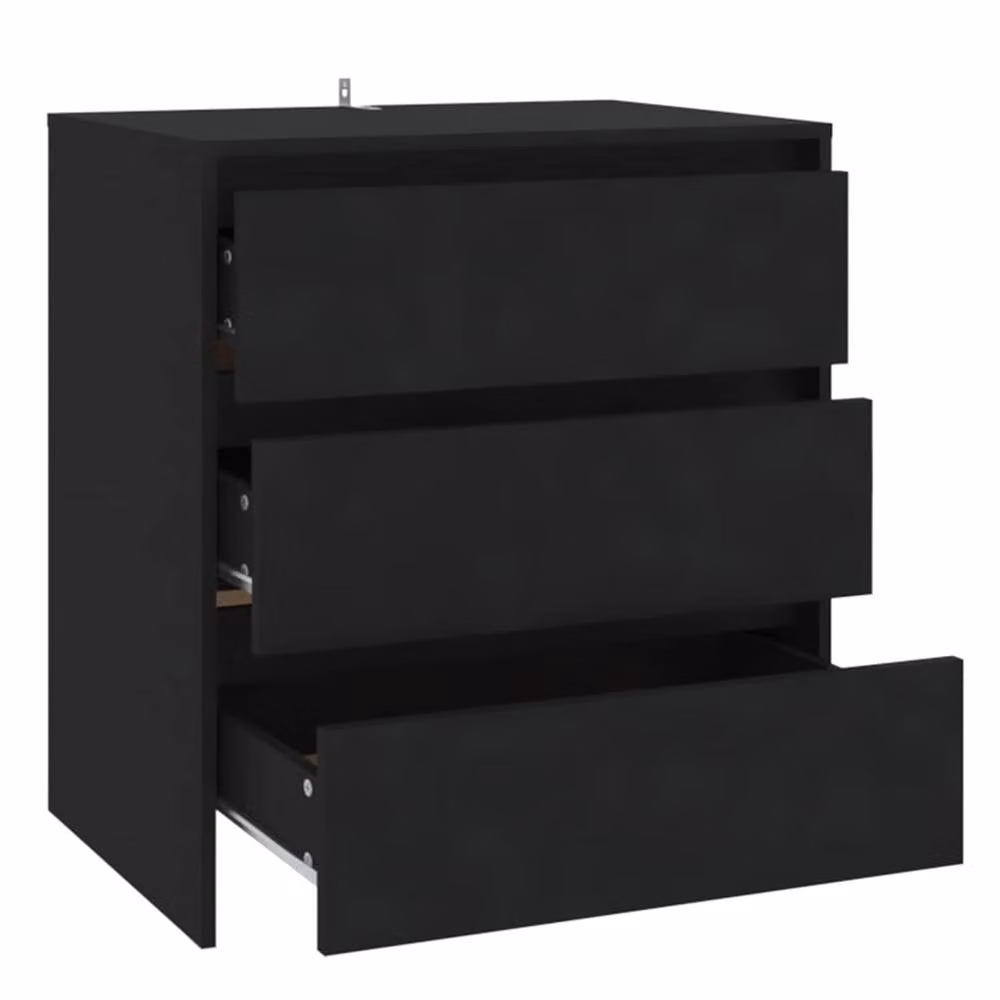 Berkfield Home Black Modern Matt Sideboard in Engineered Wood W/D/H: 70 x 41 x 75 cm – 4