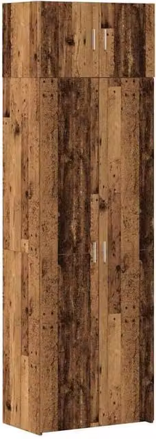 Berkfield Home Rustic Old Wood Storage Cabinet in Brown, W/D/H: 70 x 42.5 x 225 cm