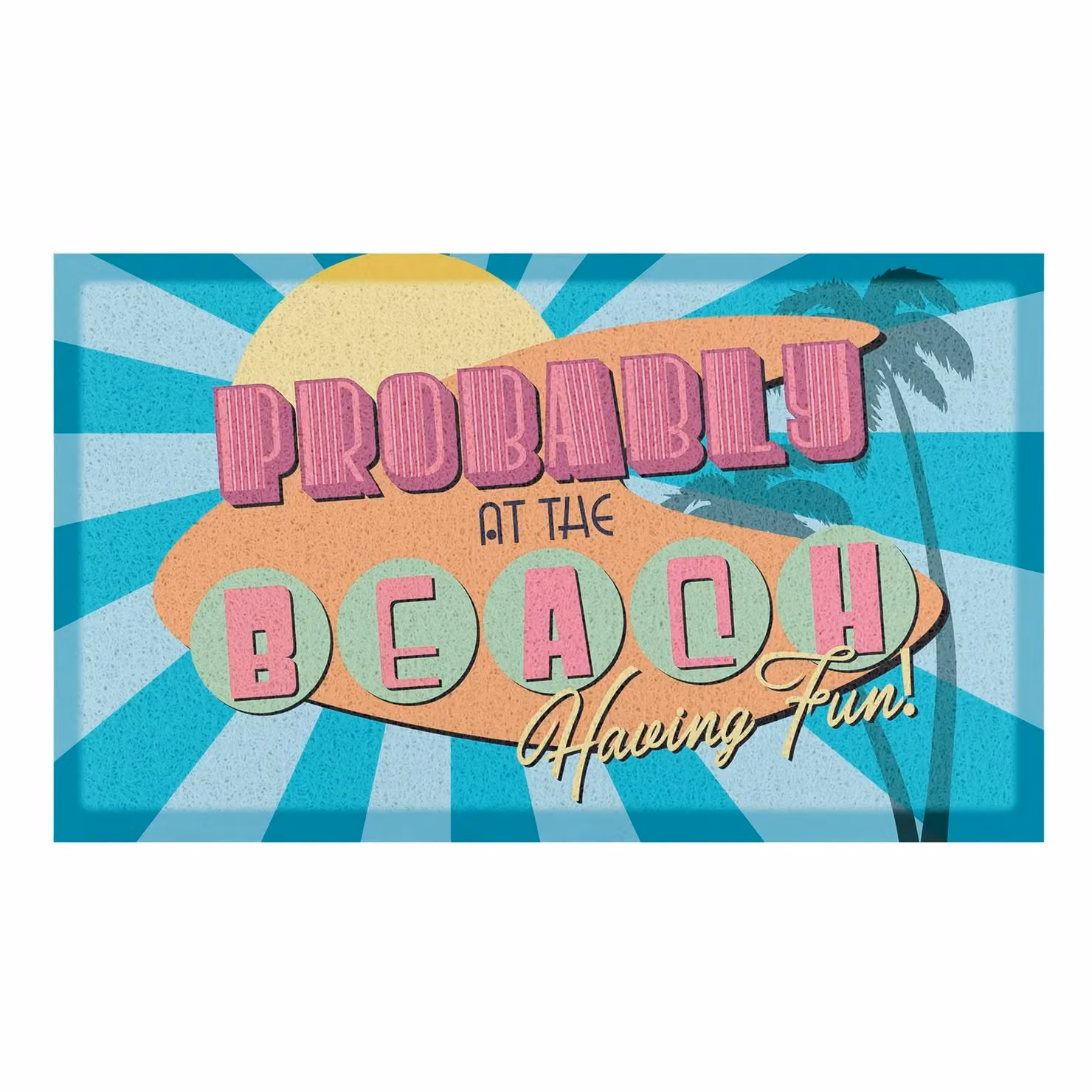 Artsy Mats Probably At The Beach Doormat in White and Multicolour, W/D/H: 70 x 40 cm – 2