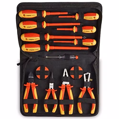 VonHaus 15 Piece VDE Insulated Screwdriver and Pliers Hand Tool Set in Orange – 5