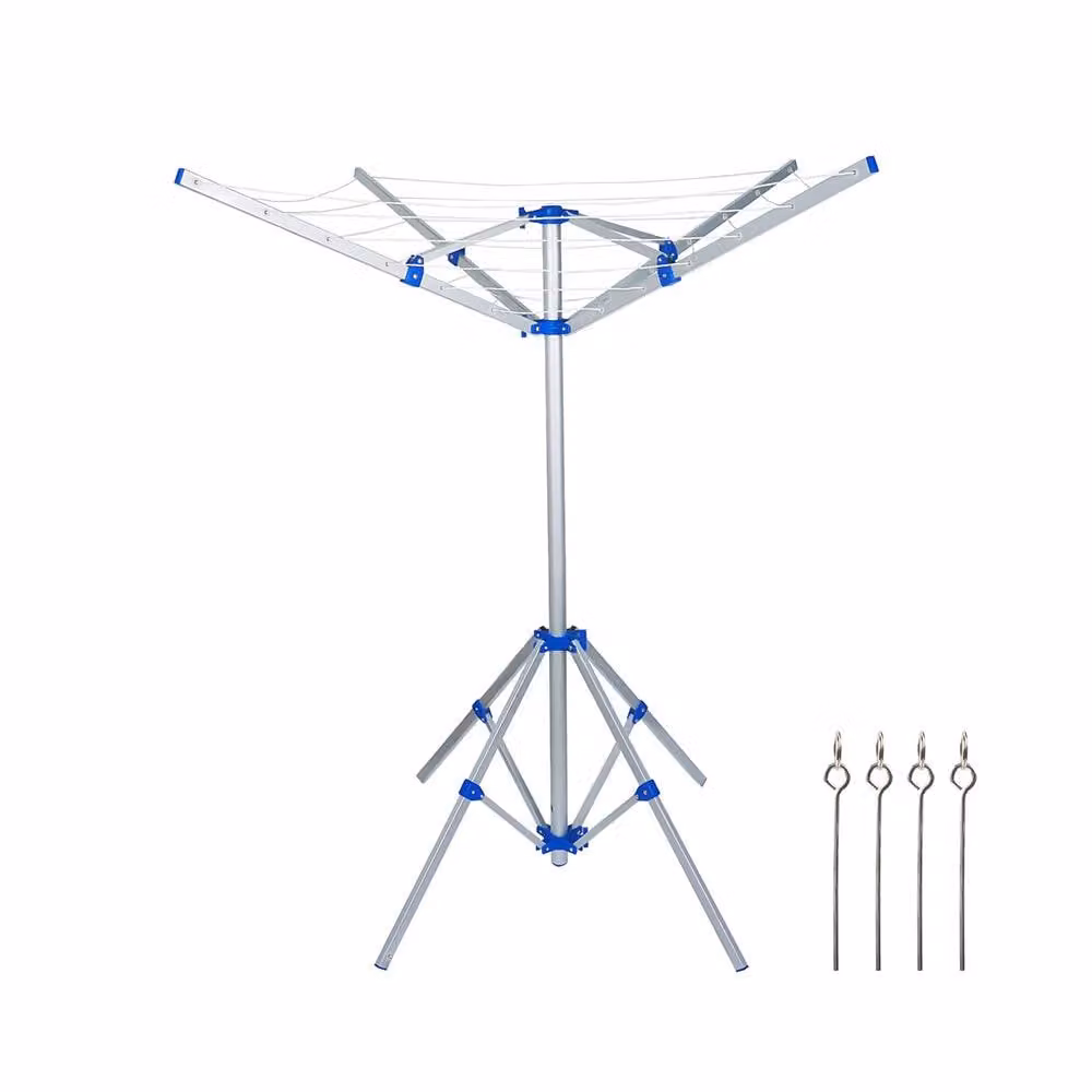 Voltico Silver Metal Foldable Umbrella Design Clothes Airer – 3