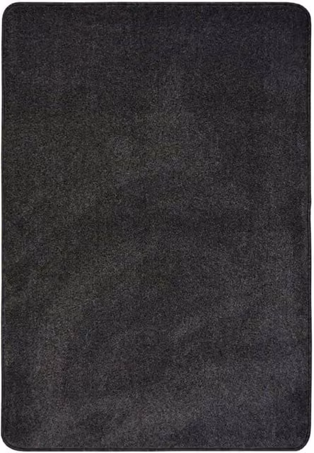 THE RUGS Relay Collection Low Pile Round Rug in Charcoal Grey, Diameter: 200 cm