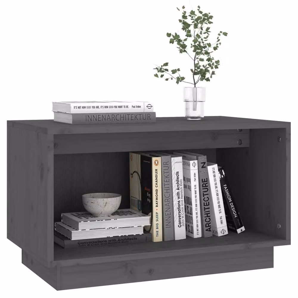 Berkfield Home Grey Rustic Solid Wood Pine TV Cabinet W/D/H: 60 x 35 x 35 cm – 4