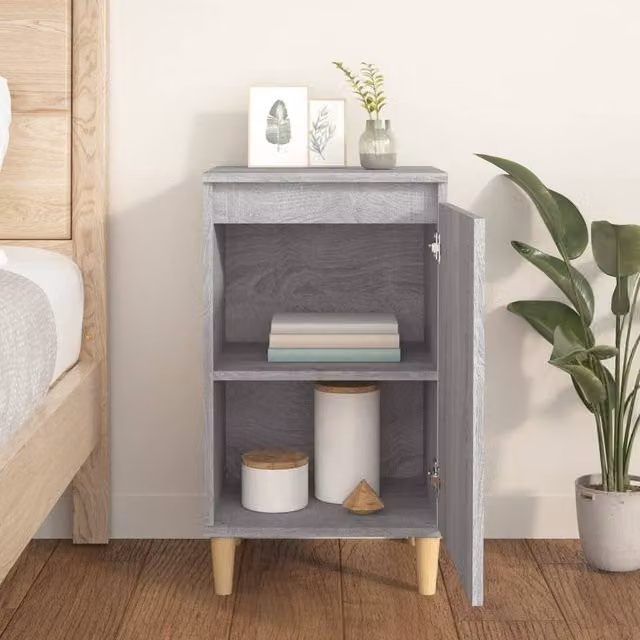 Berkfield Home Classic Bedside Cabinet in Grey Sonoma, W/D/H: 40 x 35 x 70 cm – 1