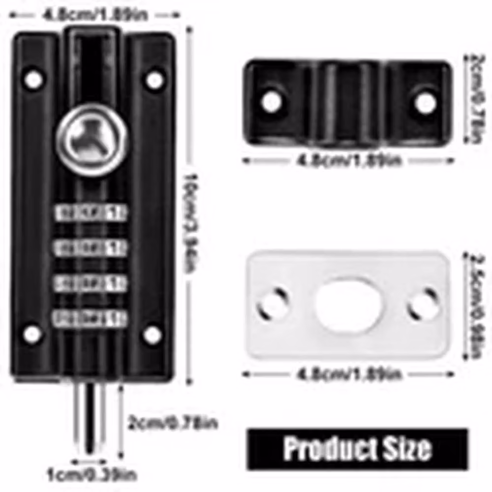 EONLION 4 Digit Keyless Combination Slide Lock Bolt for Garden Gates and Sheds, Black Stainless Steel – 2
