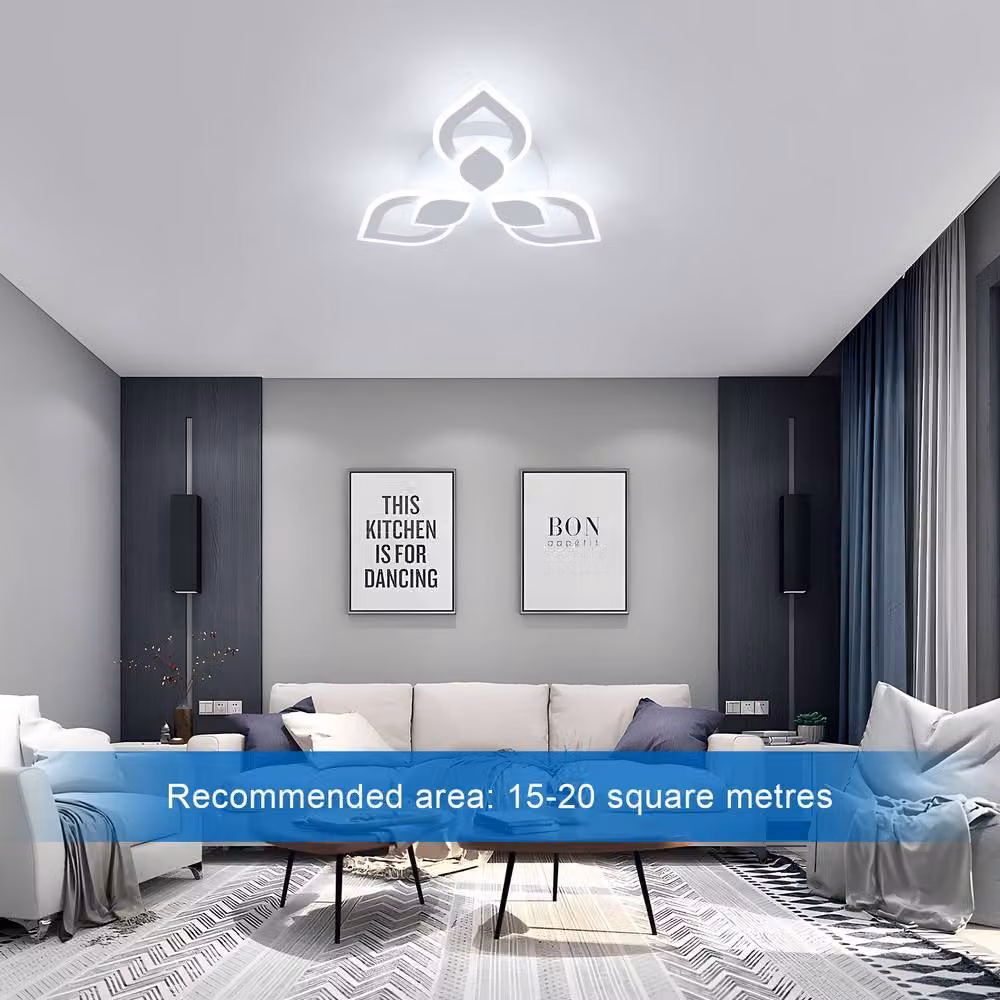COMELY Modern Round LED Ceiling Light, 30W Dimmable Acrylic and Metal Light in White, Cool White – 3