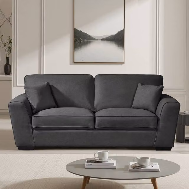 Artemis Home Arlington 3 Seater Modern Fabric Sofa in Grey – 1