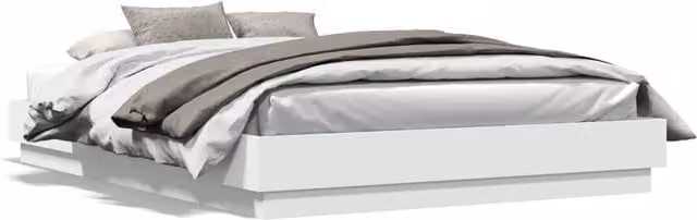 Berkfield Home White King Size Bed Frame W/D/H: 150 x 200 cm