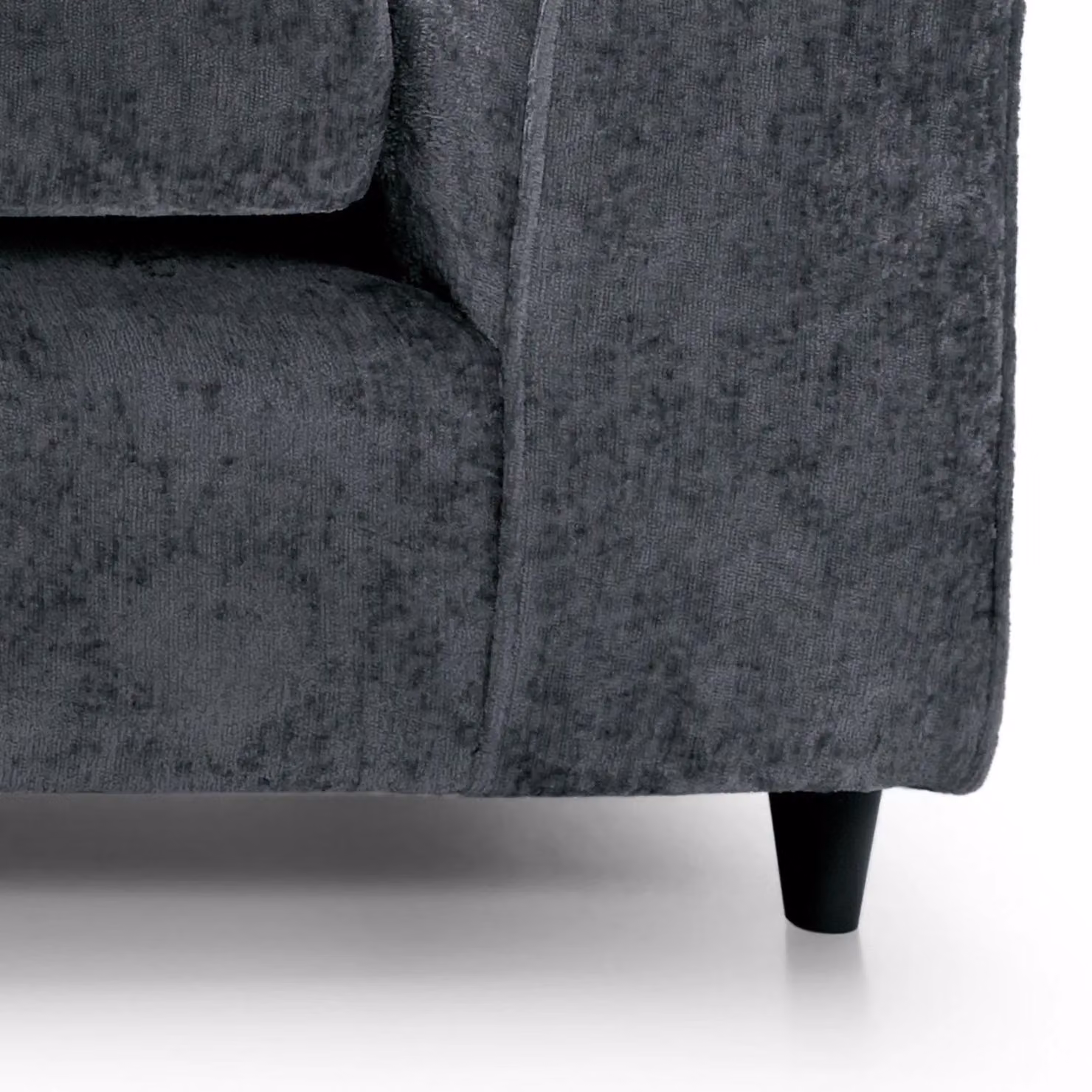 Abakus Direct Harriet 3 Seater Sofa in Dark Grey Crushed Chenille Fabric – 4