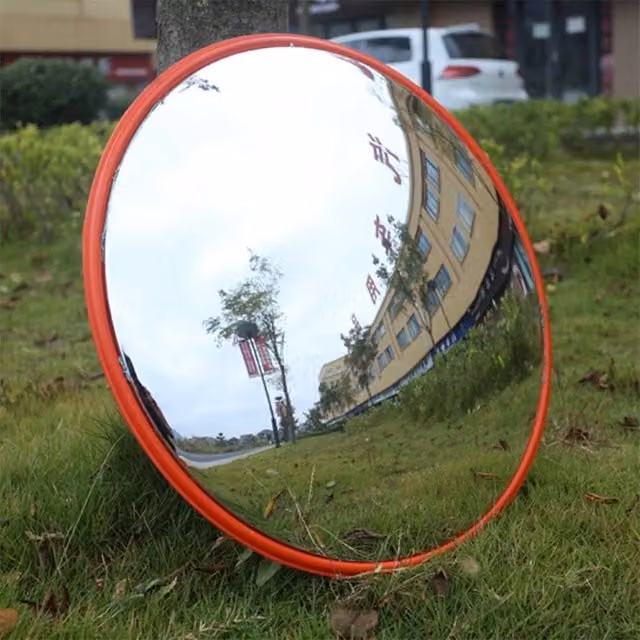 NESTLUNE Orange Round Convex Safety Traffic Mirror – 1