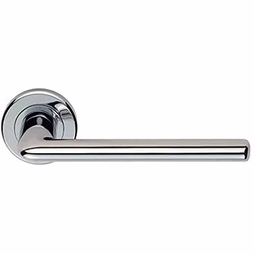 Loops Pair Slimline Straight Bar Lever on Round Rose Concealed Fix Polished Chrome
