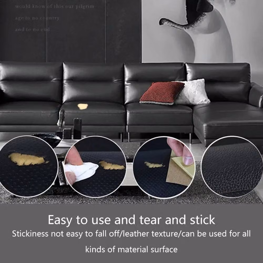 NESTLUNE Self Adhesive Leather Repair Patch Tape in Black, W: 52 cm, L: 1000 cm – 3