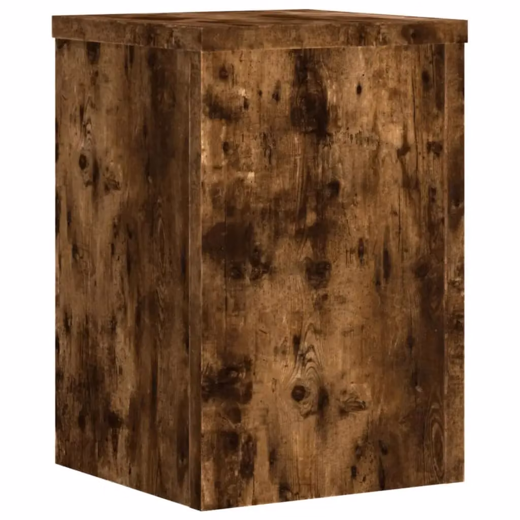 Berkfield Home Set of 2 Modern Plant Stands in Smoked Oak Brown, W/D/H: 25 x 25 x 35 cm – 4