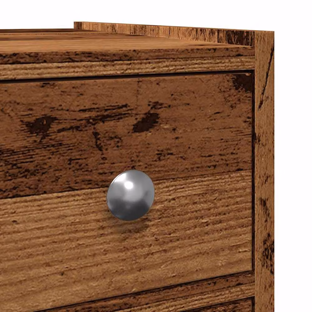 Berkfield Home Narrow Bathroom Cupboard with Wheels in Old Wood Brown, W/D/H: 50.0 x 21.5 x 60.0 cm – 5