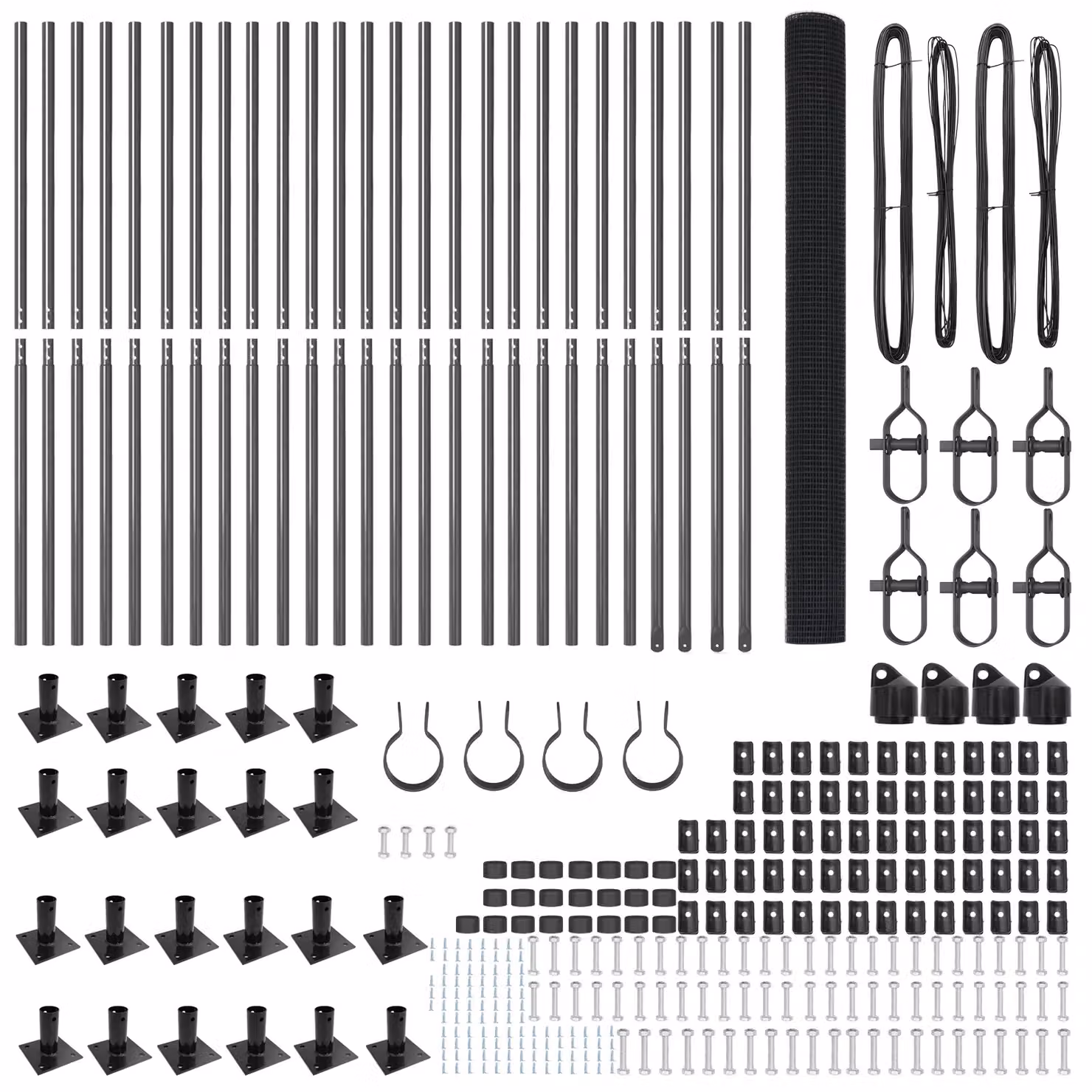 Berkfield Home Grey Steel Welded Wire Fence with 13 Flanged Posts – 3