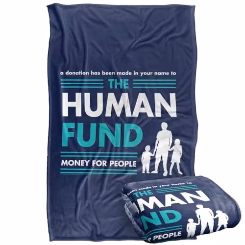 Warner Bros. Seinfeld The Human Fund Super Soft Fleece Throw Blanket, Multicolour – 1
