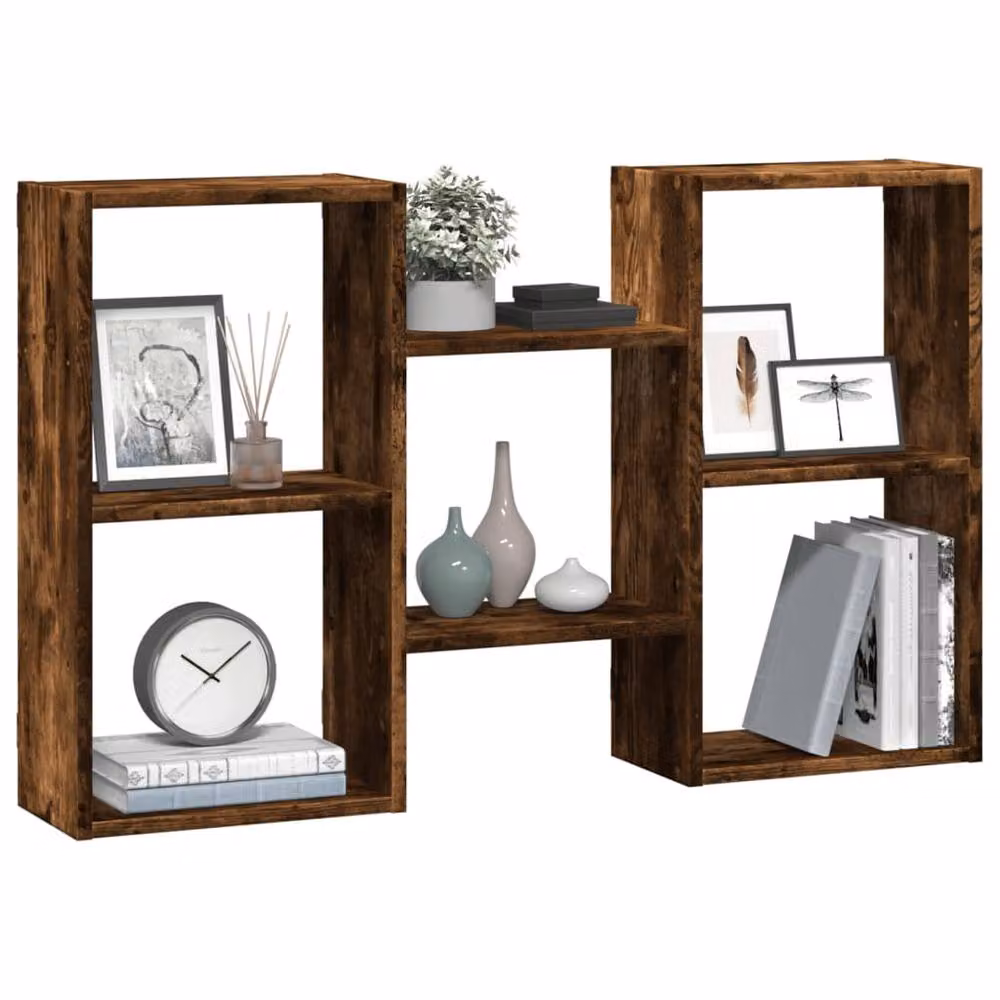 Berkfield Home Smoked Oak Wall Shelf, Brown, W: 96 cm, D: 18 cm, H: 60 cm – 3