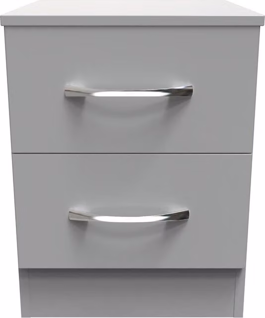 Ready Assembled 2 U Hampshire 2 Drawer Bedside Cabinet in Dark Grey