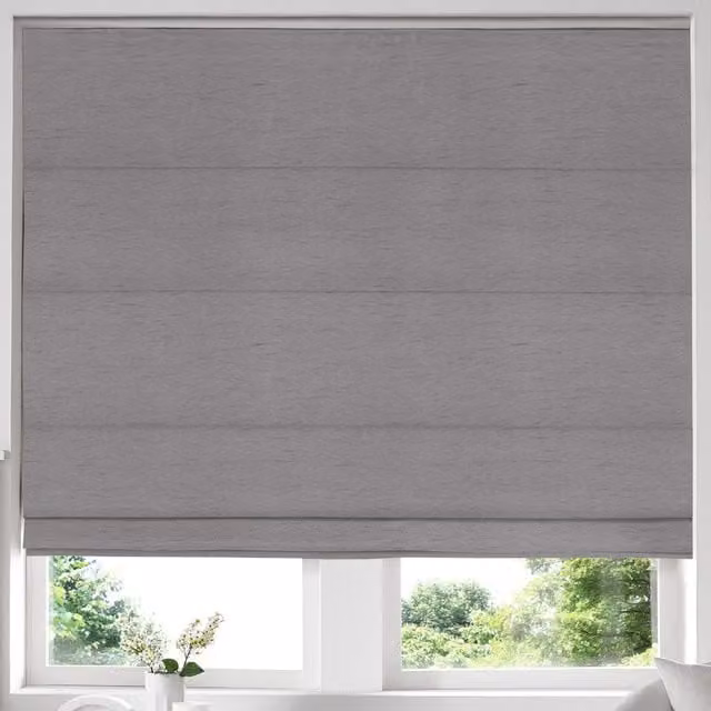 Simply Collection Iowa Silk Essence Made to Measure Blackout Roman Blind in Grey