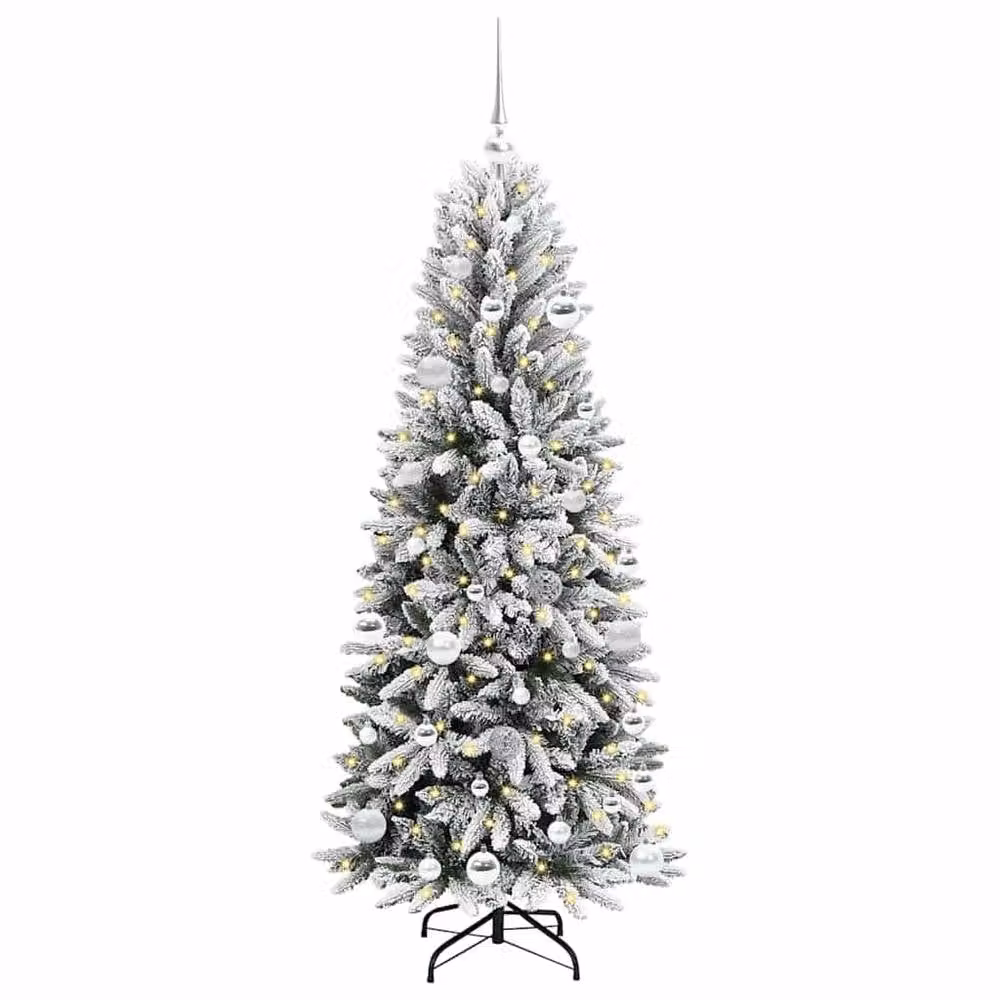 Berkfield Home Green and White Artificial Christmas Tree with 150 LEDs, W/D/H: 63 x 63 x 150 cm – 3