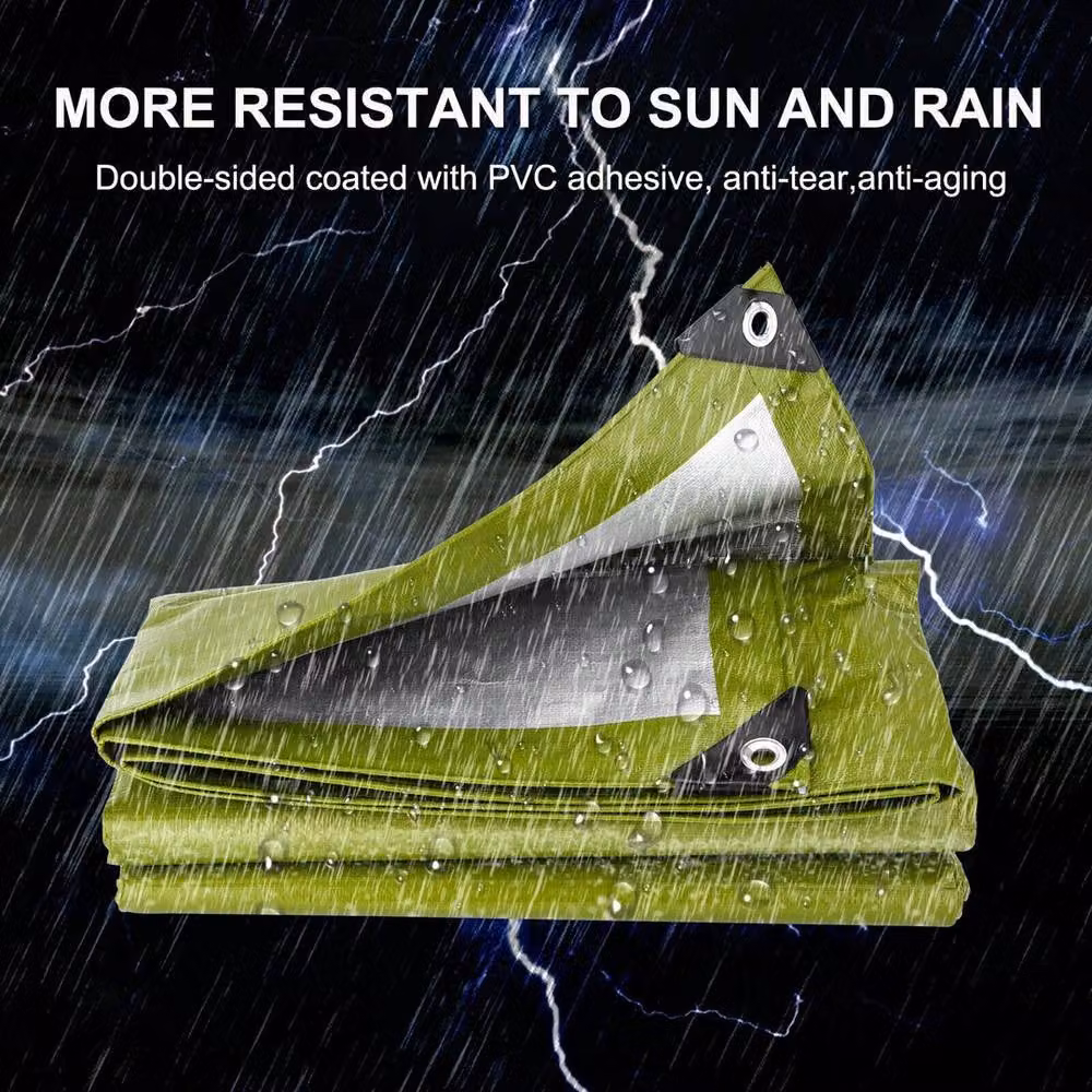 NESTLUNE Green Waterproof Heavy-Duty Tarpaulin with Eyelets – 3