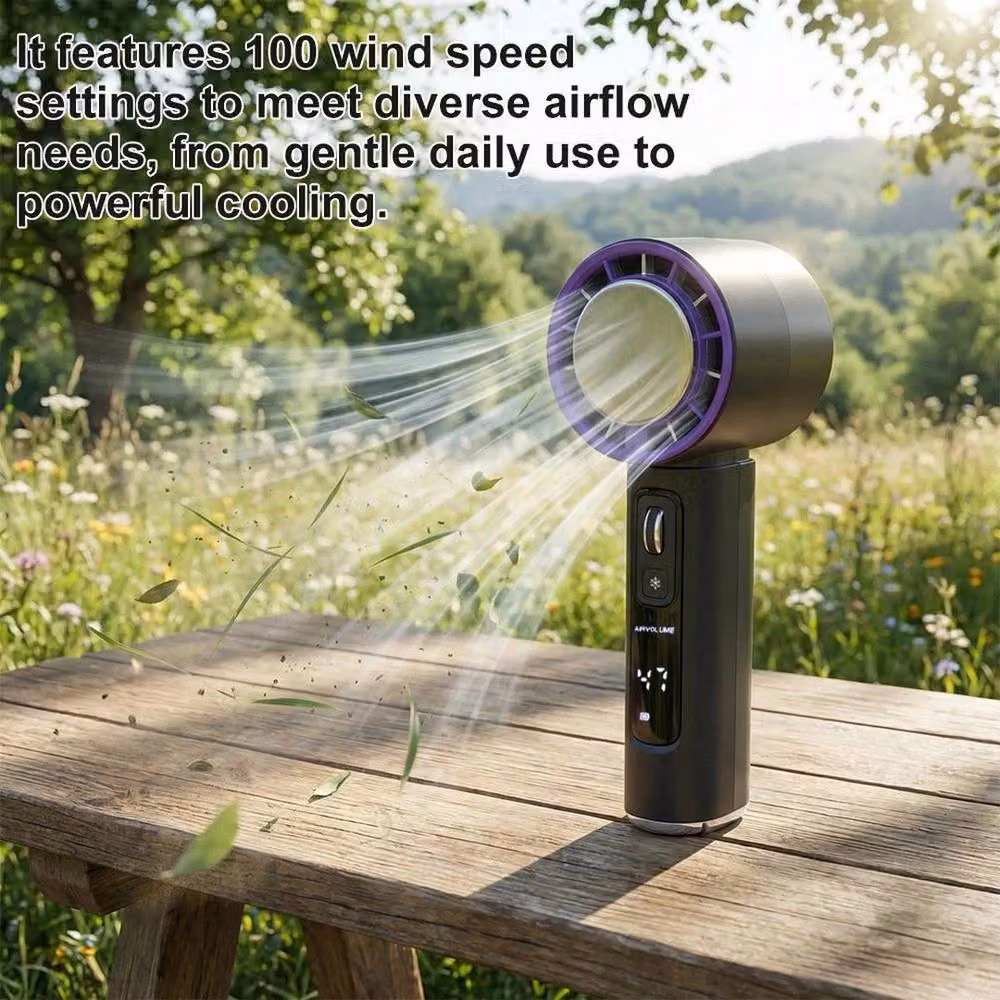 FLAVORA Handheld Mini Portable USB Rechargeable Fan in Black – 4