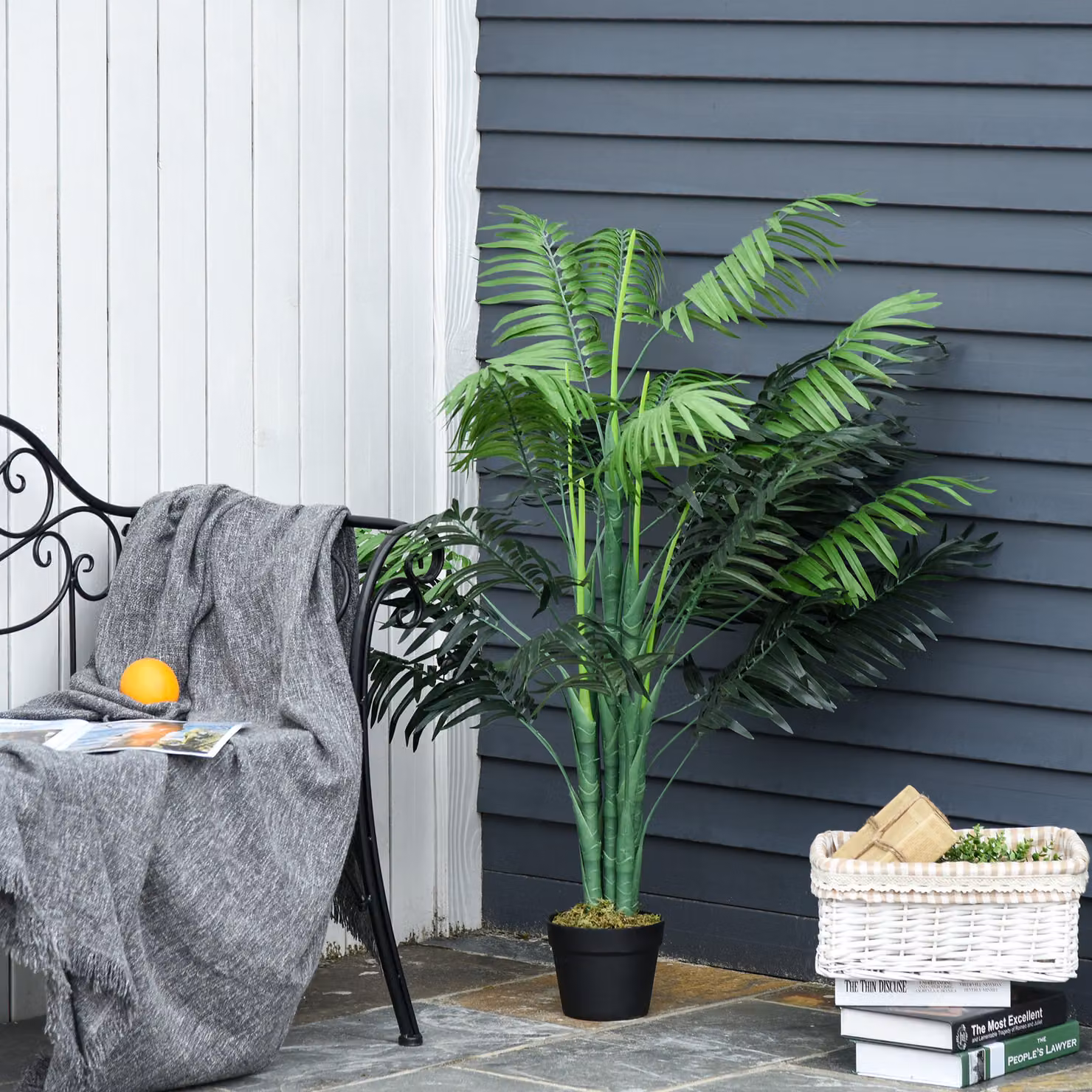 Outsunny Artificial Palm Tree in Pot, 2 Pack, Green, Height: 125 cm – 5