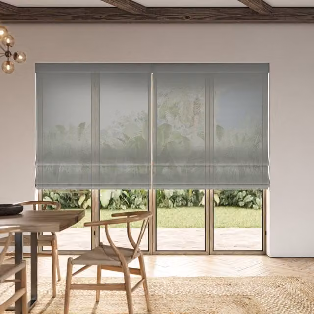 Ante Decor Celest No Joins Sheer Made To Measure Roman Blind in Platinum Grey