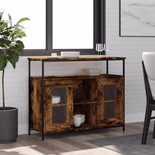 vidaXL Classic Sideboard in Smoked Oak, W/D/H: 100 x 35 x 80 cm – 2