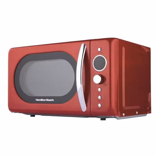 Hamilton Beach 20L Retro Red Solo Microwave with LED Display and Child Lock