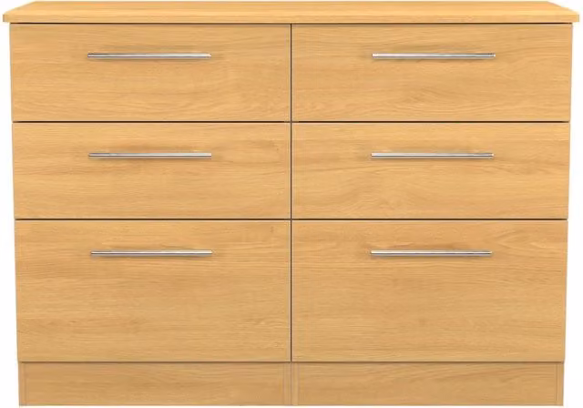 Carlton 6 Drawer Wide Chest in Natural – 1