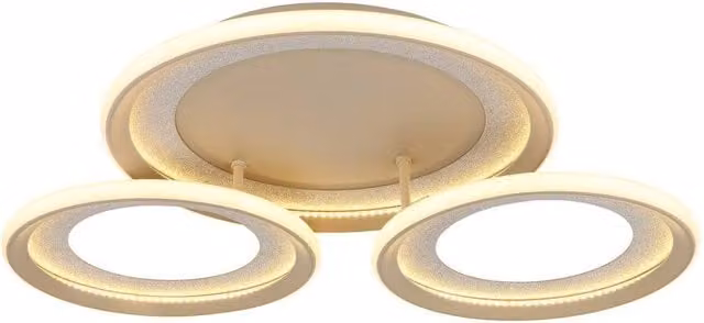 Netlighting Glitra Triple Ring Semi Flush Ceiling Light in Beige with Warm White LED 3000K