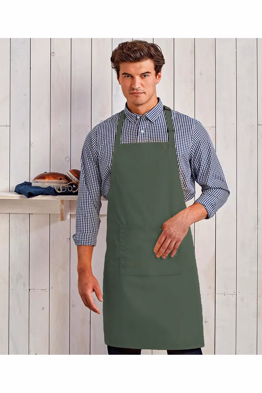 Premier Women's Bip Apron with Pocket in Green – 2