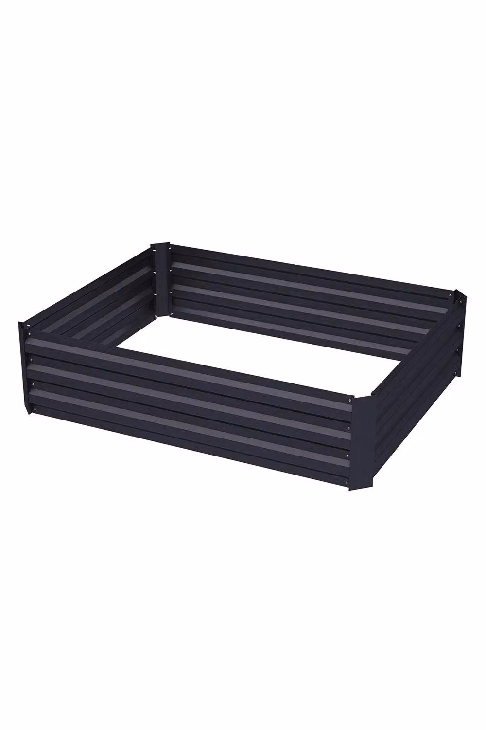 H&O Direct Galvanised Steel Raised Garden Bed Planter Box in Anthracite Grey, W/D/H: 120 x 90 x 30 cm – 3