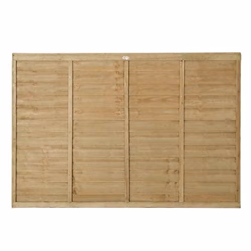 Forest Garden Superlap Fence Panel with Straight Cut Boards, Brown, Pack of 3, W: 182.88 cm, H: 121.92 cm – 1