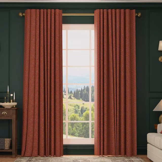 House Llewelyn-Bowen Divina Made To Measure Blackout Curtains in Ruby Red Abstract Chenille Fabric