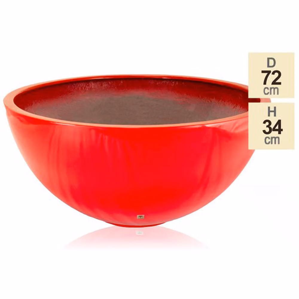 Primrose Red Gloss Fibreglass Outdoor Garden Planter Tub, Diameter: 72 cm – 2