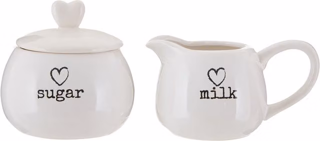 Orsina Charm Milk and Sugar Set in White